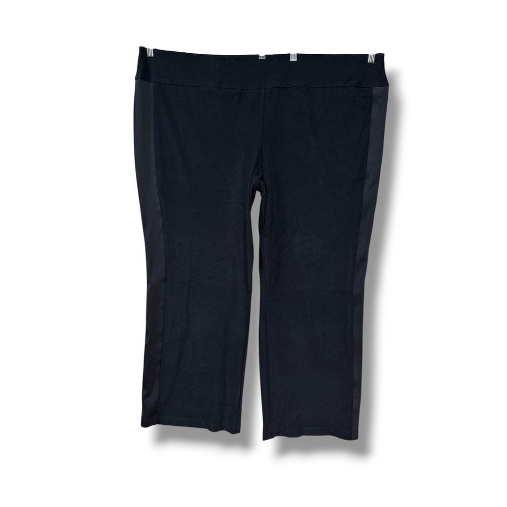 Coldwater Creek Black Straight Leg Pull On Pants Side Stripe Plus‎ Size 3X NWT